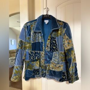 Vintage - April Cornell Blue and Green Patchwork Jacket